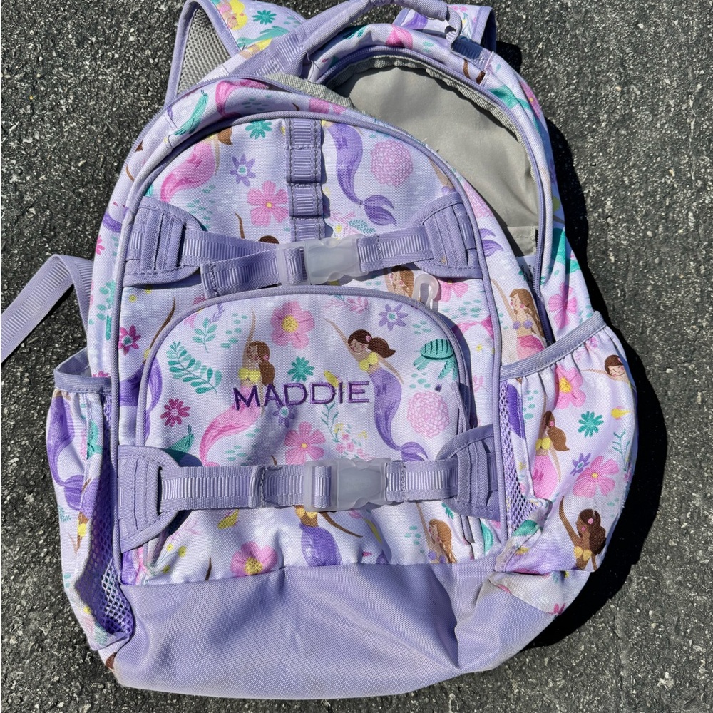 Pottery Barn Kids Lavender Mermaid Backpack with Name Maddie Embroidered